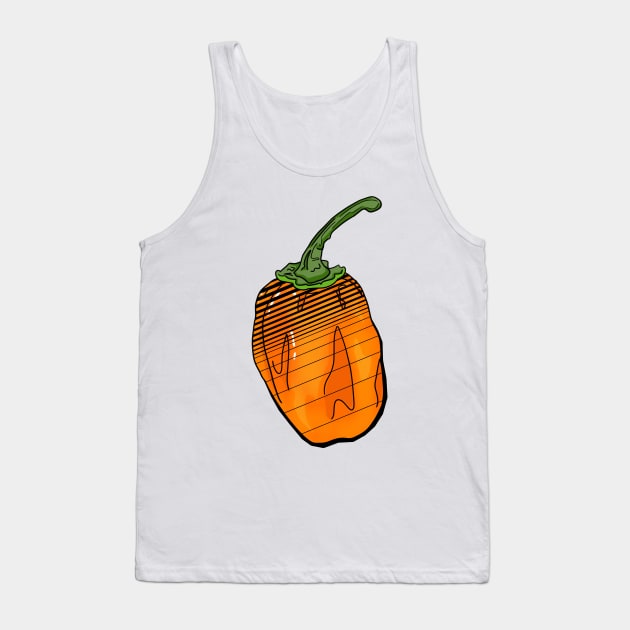 Habanero Chilli Pepper Sticker Spicy Hot Jalapeno Carolina Reaper Tank Top by MojoCoffeeTime